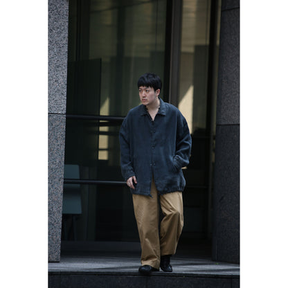 BLACK LINEN COACH JACKET