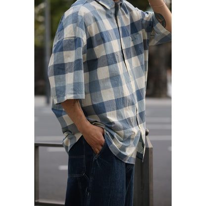 H/W INDIGO CHECK BEAT WRITER SHIRT