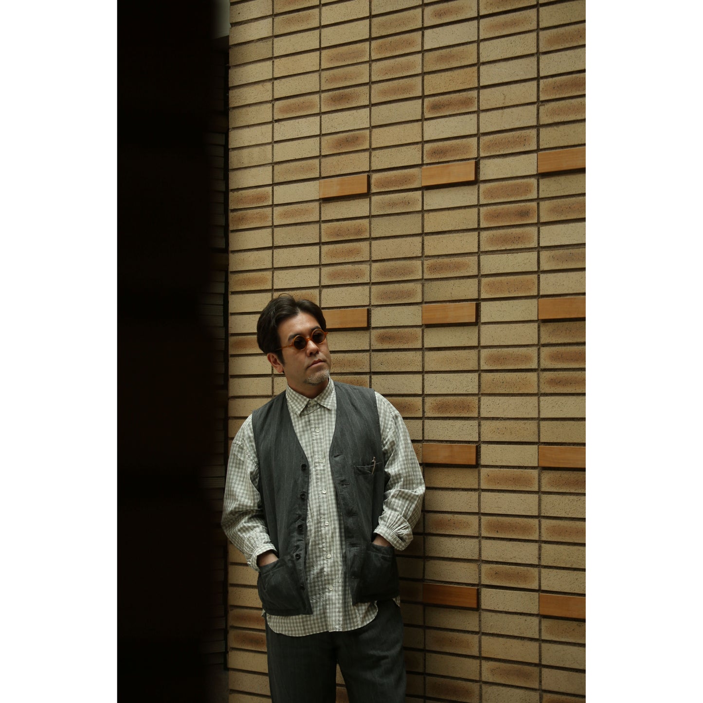 ROLL UP HEATHER GINGHAM CHECK SHIRT (GIZA 120/2)