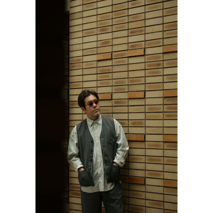 ROLL UP HEATHER GINGHAM CHECK SHIRT (GIZA 120/2)