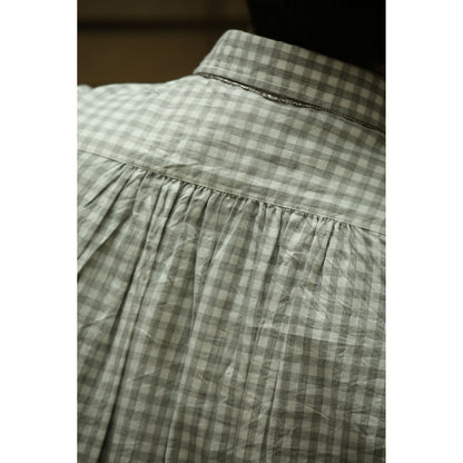 ROLL UP HEATHER GINGHAM CHECK SHIRT (GIZA 120/2)