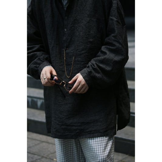 "PC EXCLUSIVE" BRESSON STAND COLLAR LONG SMOCK SHIRT