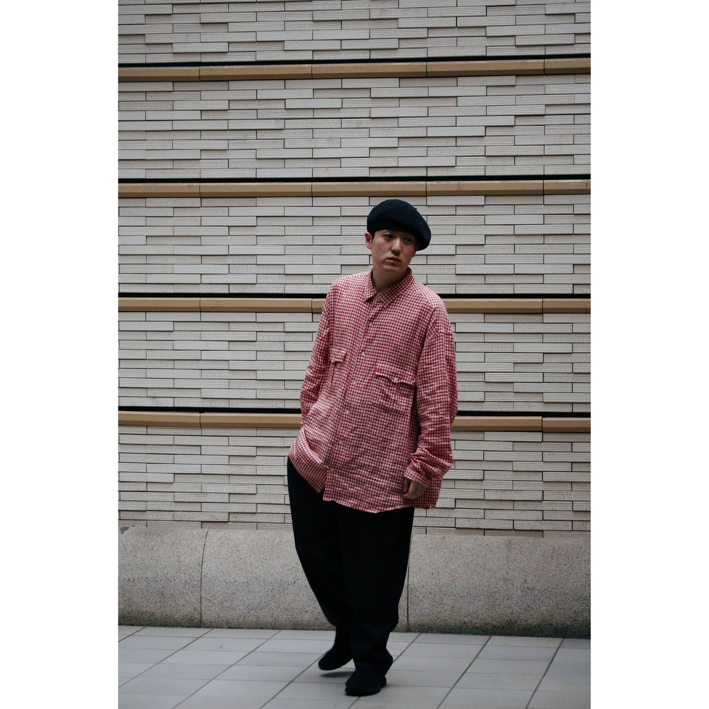ROLL UP LINEN GINGHAM CHECK SHIRT