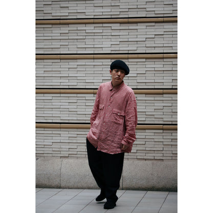 ROLL UP LINEN GINGHAM CHECK SHIRT
