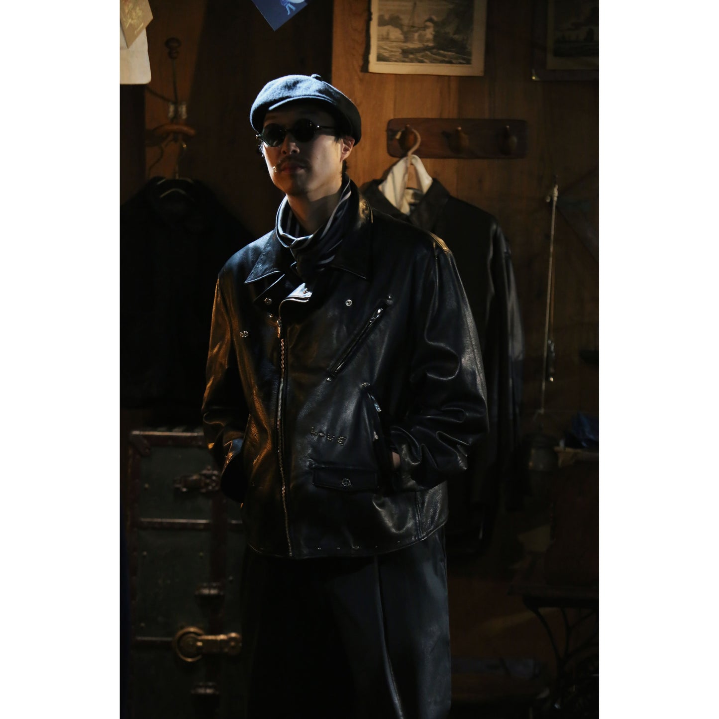 PC RIDERS JACKET W/LOVE & PEACE SILVER CUSTOM 002 (LIMITED)