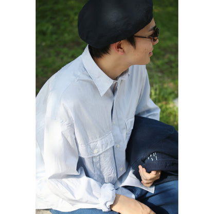 ROLL UP STRIPE SHIRT (ALUMO FABRIC 140/2)