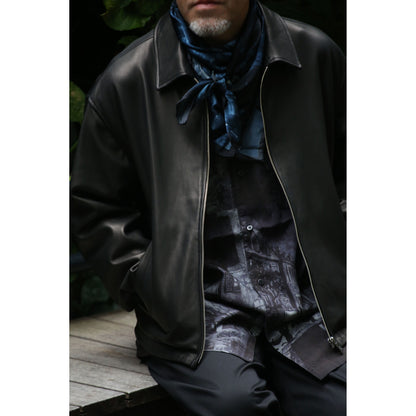 LEATHER ZIP UP JACKET W/LOVE & PEACE SILVER (ENTREFINO)