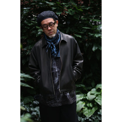 LEATHER ZIP UP JACKET W/LOVE & PEACE SILVER (ENTREFINO)