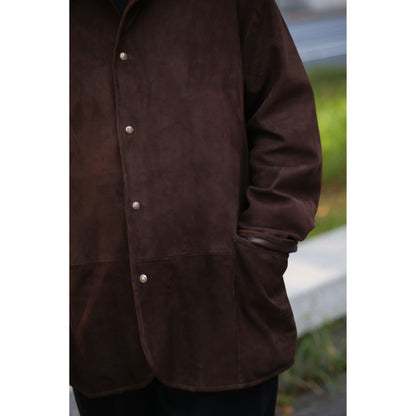 LEATHER SUEDE HORSE RIDING JACKET W / SILVER BUTTONS (ENTREFINO)