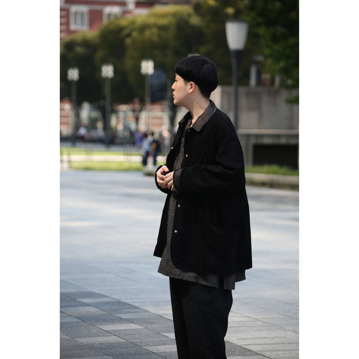 LEATHER SUEDE HORSE RIDING JACKET W / SILVER BUTTONS (ENTREFINO)