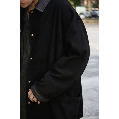 LEATHER SUEDE HORSE RIDING JACKET W / SILVER BUTTONS (ENTREFINO)