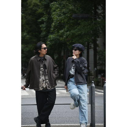 LEATHER ZIP UP JACKET W/LOVE & PEACE SILVER (ENTREFINO)