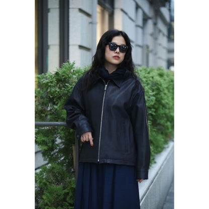 LEATHER ZIP UP JACKET W/LOVE & PEACE SILVER (ENTREFINO)
