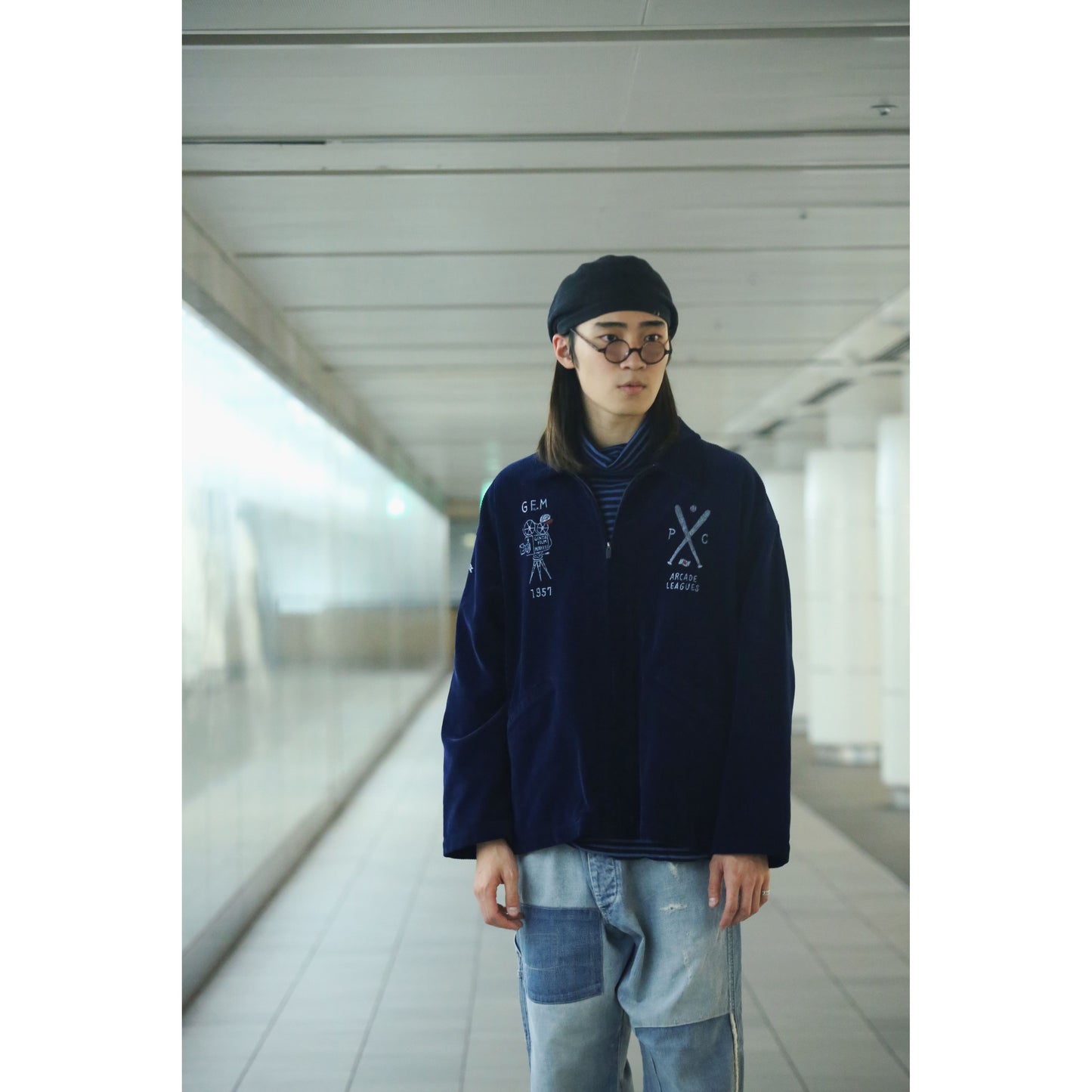 CORDUROY ZIP UP JACKET EMBROIDERY (SANDLOT)