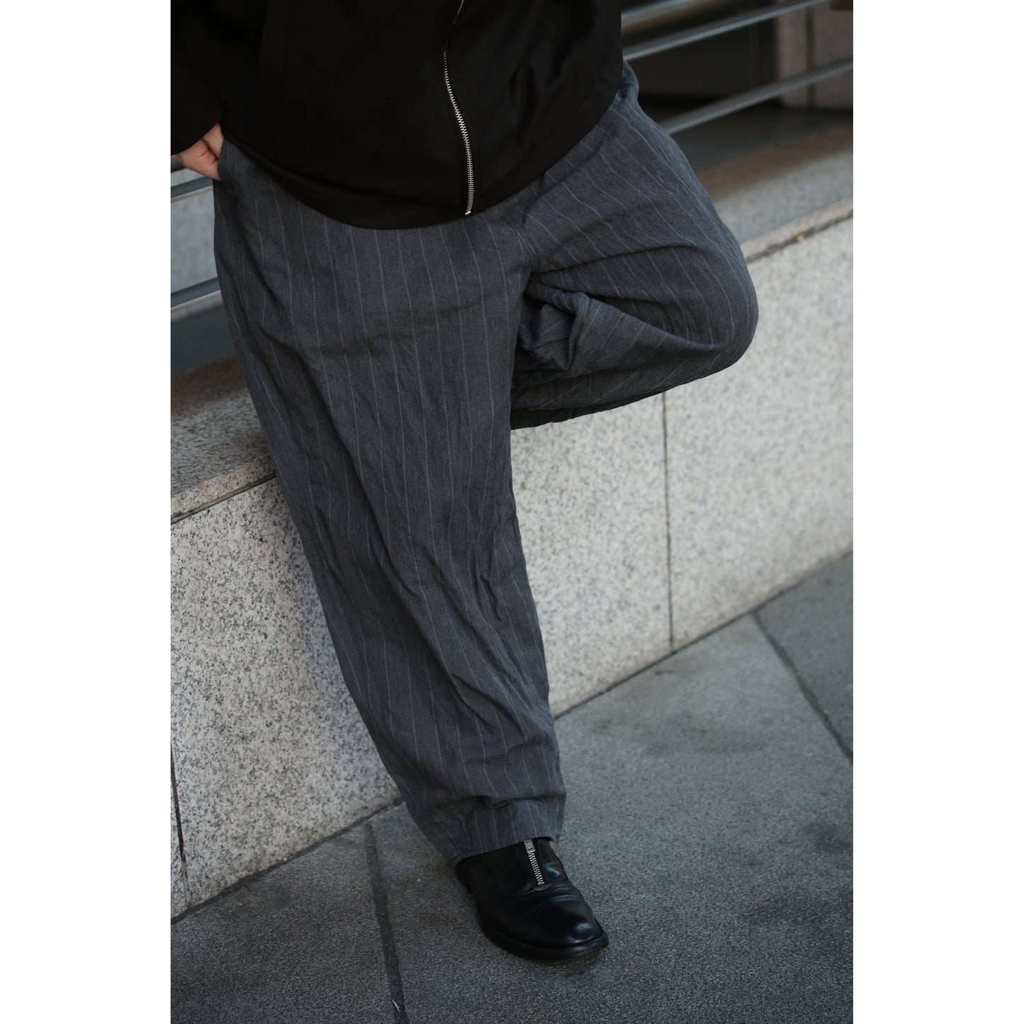 PIN STRIPE LINEN COTTON CLASSIC PANTS