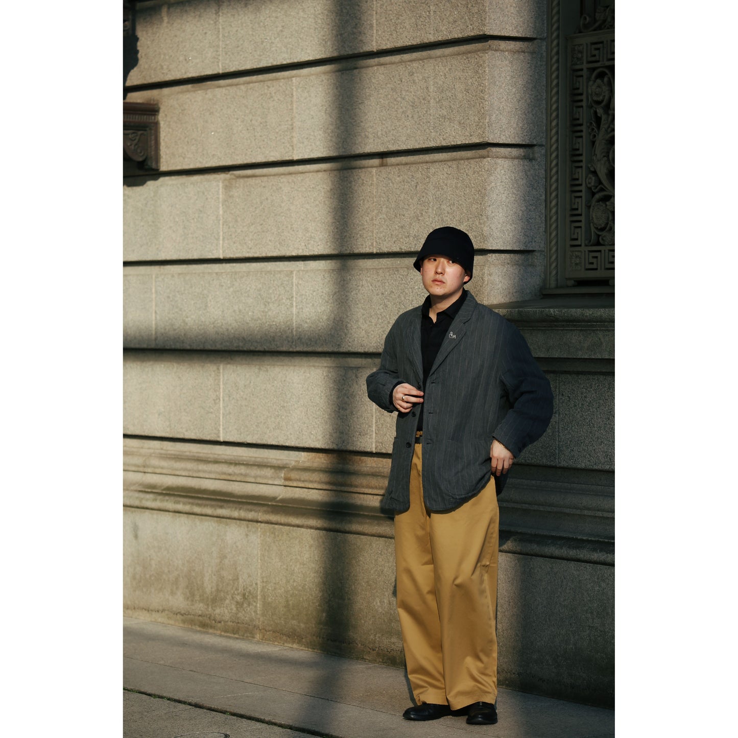 PIN STRIPE LINEN COTTON CLASSIC JACKET