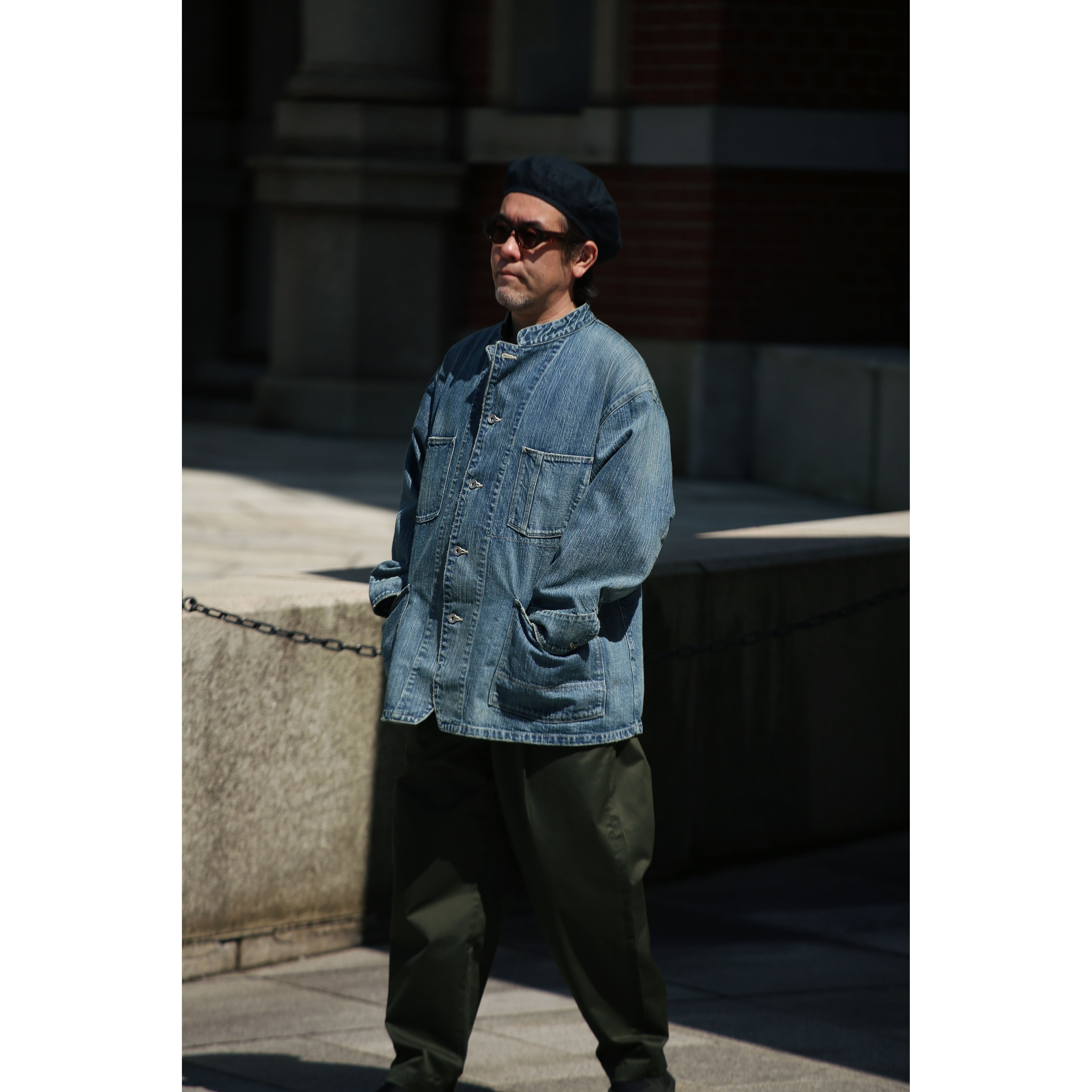 STEINBECK DENIM STAND COLLAR JACKET – CLASSIC GENTLEMAN PORTER