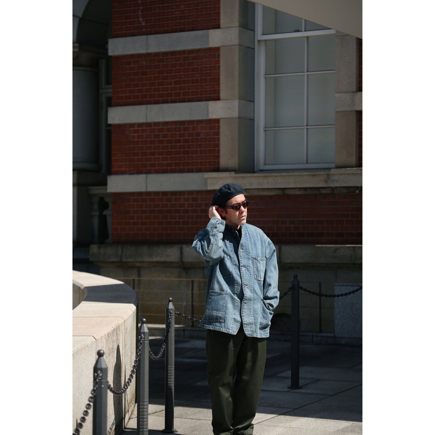 STEINBECK DENIM STAND COLLAR JACKET