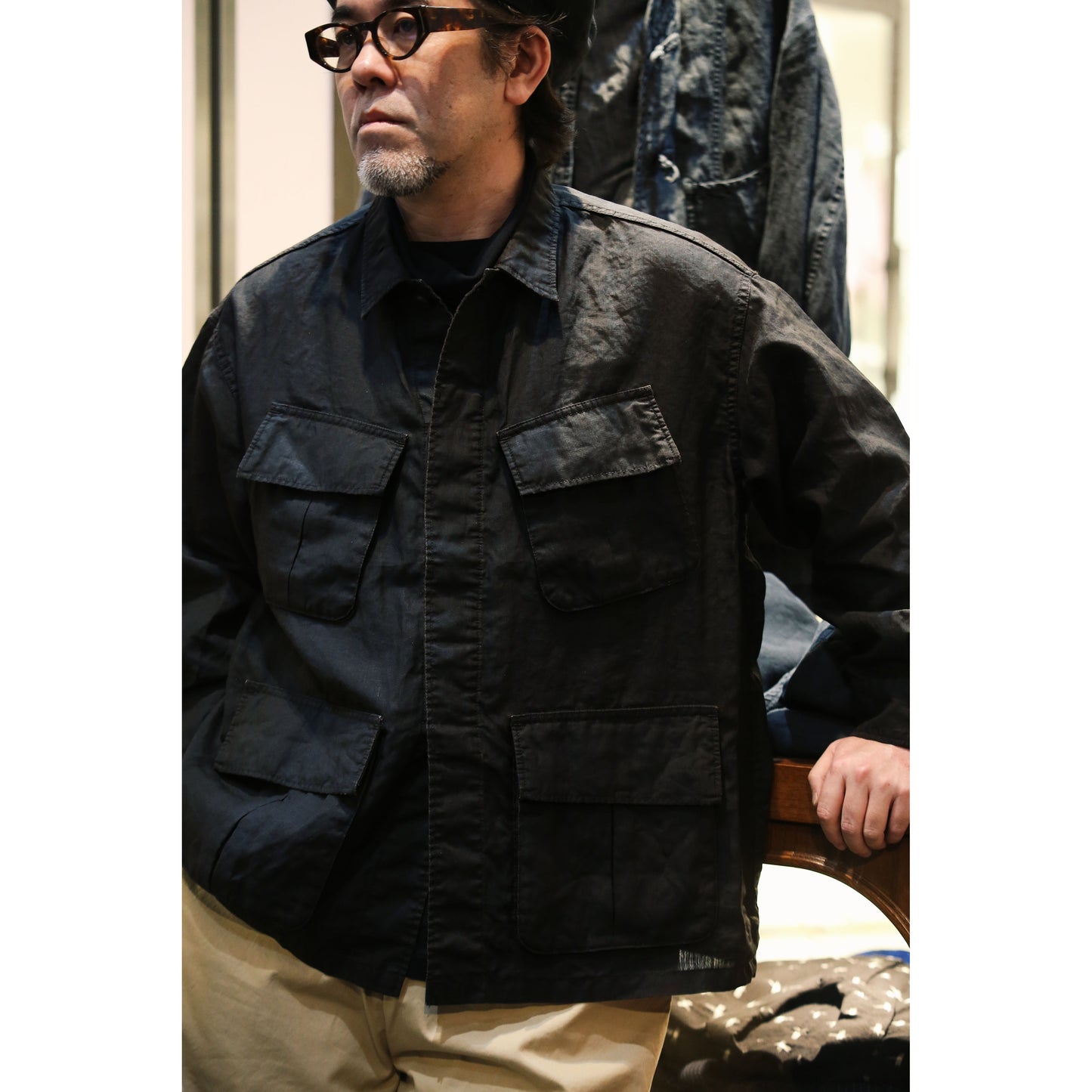 FARMER`S LINEN MILITARY JACKET