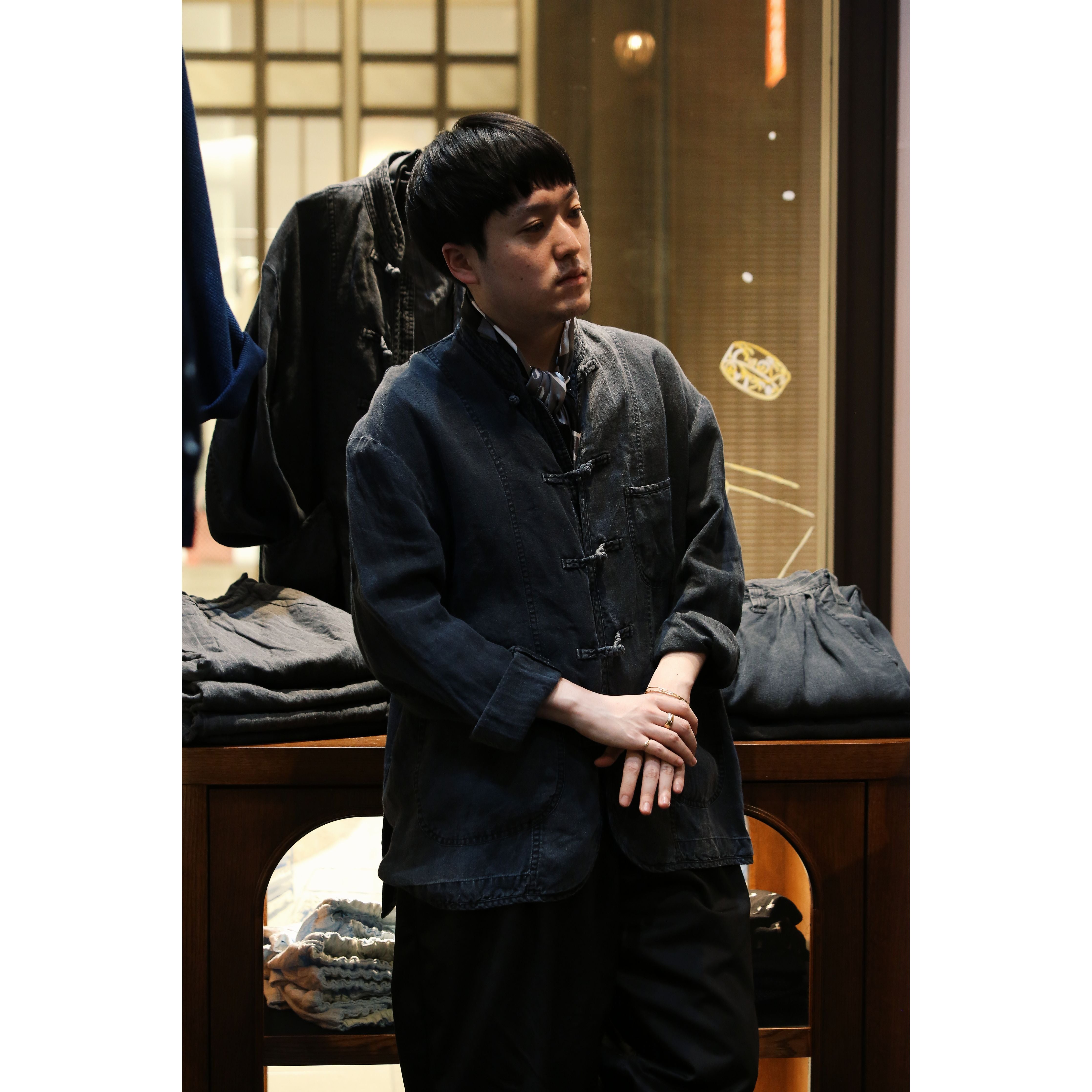 BLACK LINEN CHINESE JACKET – CLASSIC GENTLEMAN PORTER CLASSIC