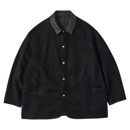 LEATHER SUEDE HORSE RIDING JACKET W / SILVER BUTTONS (ENTREFINO)