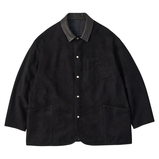 LEATHER SUEDE HORSE RIDING JACKET W / SILVER BUTTONS (ENTREFINO)