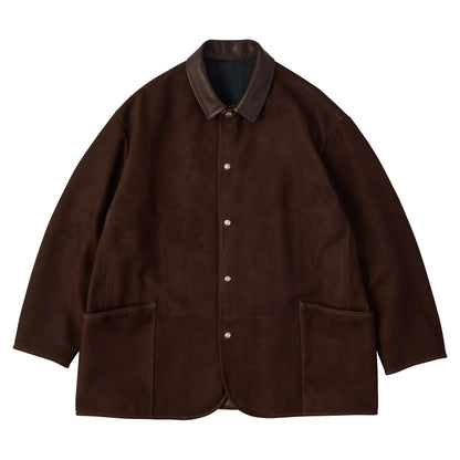 LEATHER SUEDE HORSE RIDING JACKET W / SILVER BUTTONS (ENTREFINO)