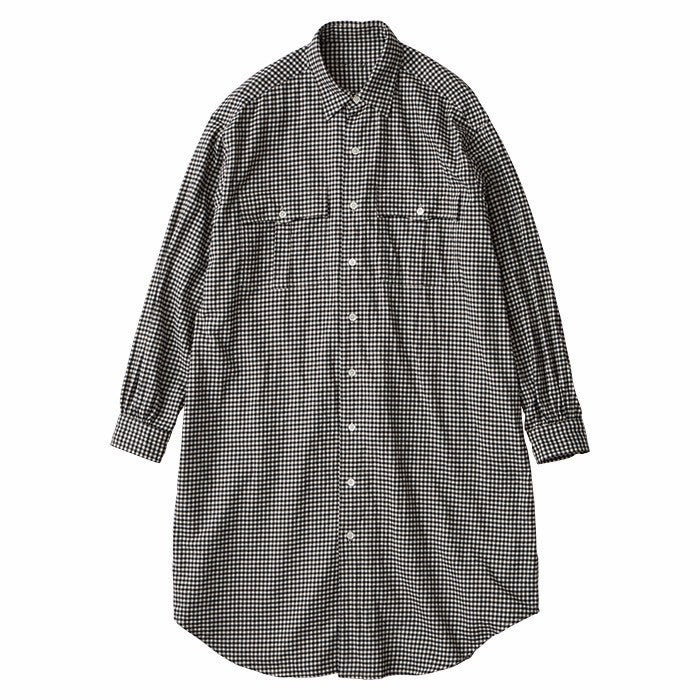 ROLL UP FLANNEL GINGHAM CHECK SHIRT DRESS