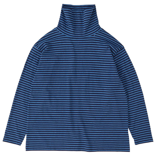 H/W INDIGO BORDER TURTLENECK