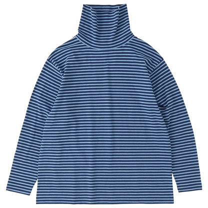 H/W INDIGO BORDER TURTLENECK