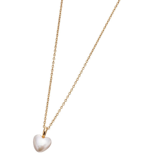 NATURAL HEART PEARL GOLD NECKLACE