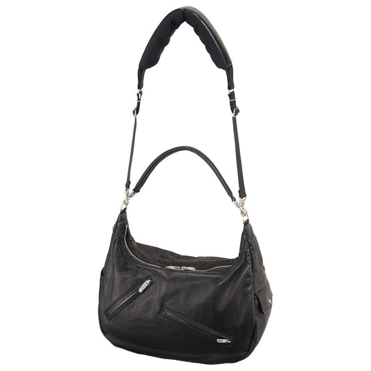 PC RIDERS LEATHER Newton SHOULDER BAG W/LOVE & PEACE SOLVER