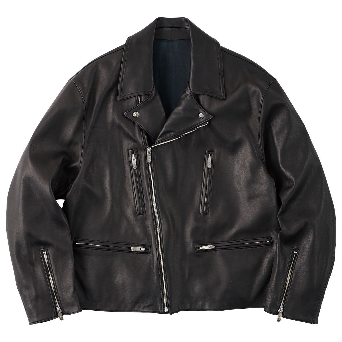 LEATHER RIDERS JACKETⅡ W/LOVE & PEACE SILVER (ENTREFINO)