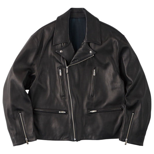 LEATHER RIDERS JACKETⅡ W/LOVE & PEACE SILVER (ENTREFINO)