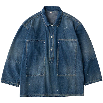 BREAKFAST DENIM PRISONER SHIRT W / LOVE & PEACE SILVER CUSTOM