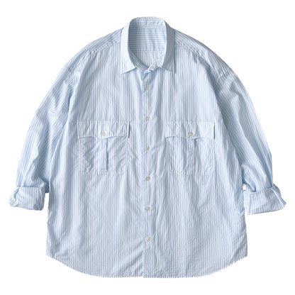 ROLL UP BLUE STRIPE SHIRT (ALUMO FABRIC)