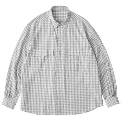 ROLL UP HEATHER GINGHAM CHECK SHIRT (GIZA 120/2)