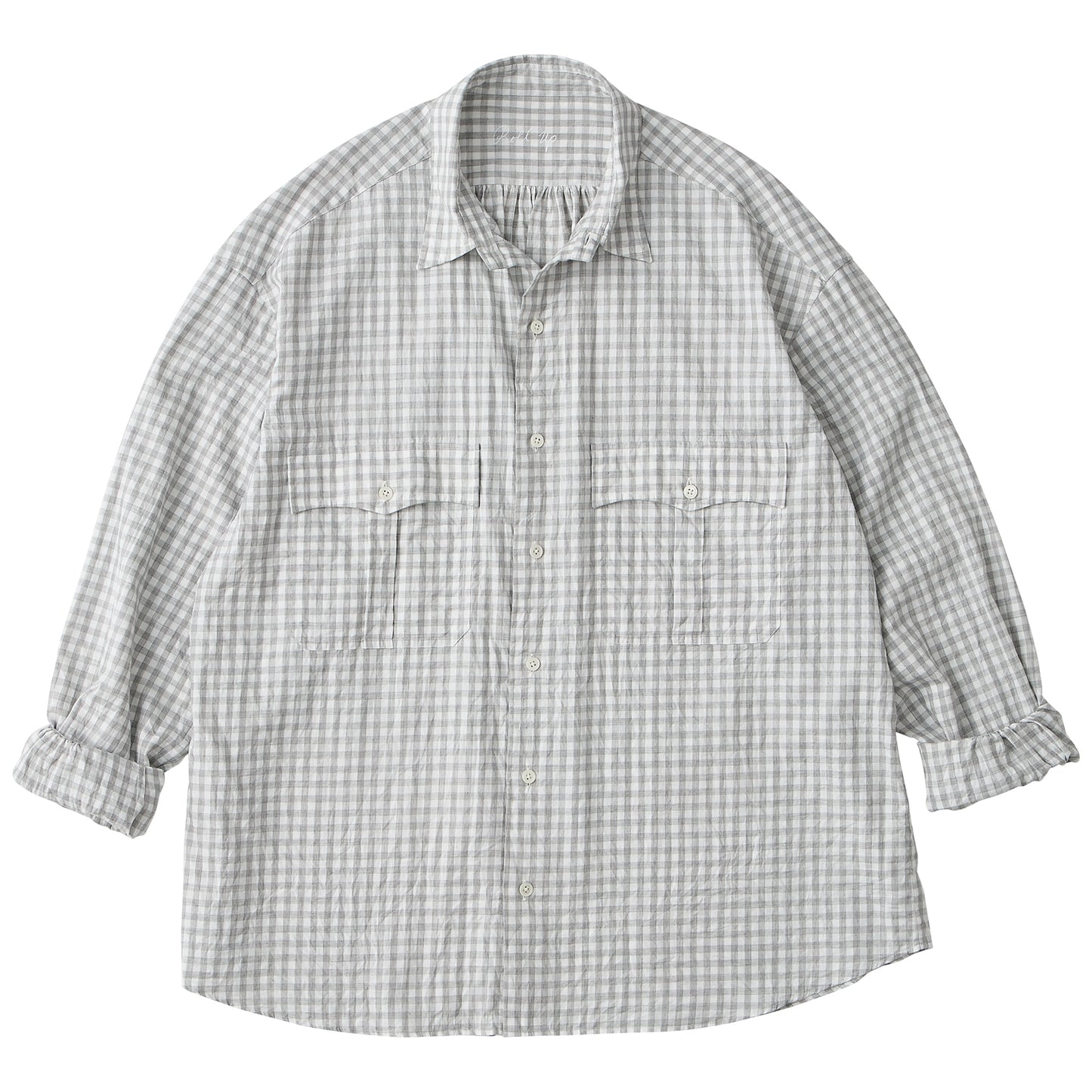 ROLL UP HEATHER GINGHAM CHECK SHIRT (GIZA 120/2)
