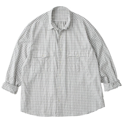ROLL UP HEATHER GINGHAM CHECK SHIRT (GIZA 120/2)