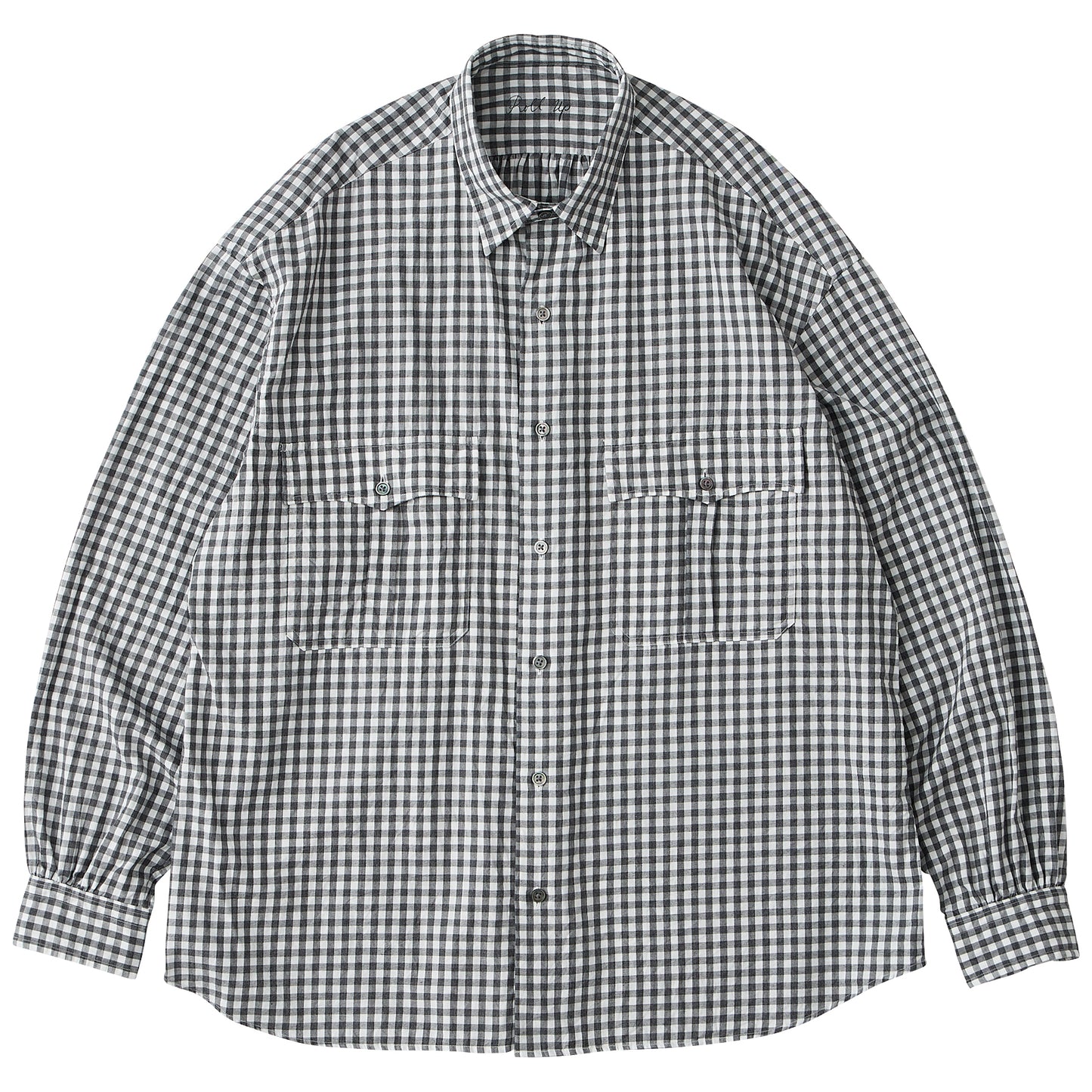 ROLL UP HEATHER GINGHAM CHECK SHIRT (GIZA 120/2)