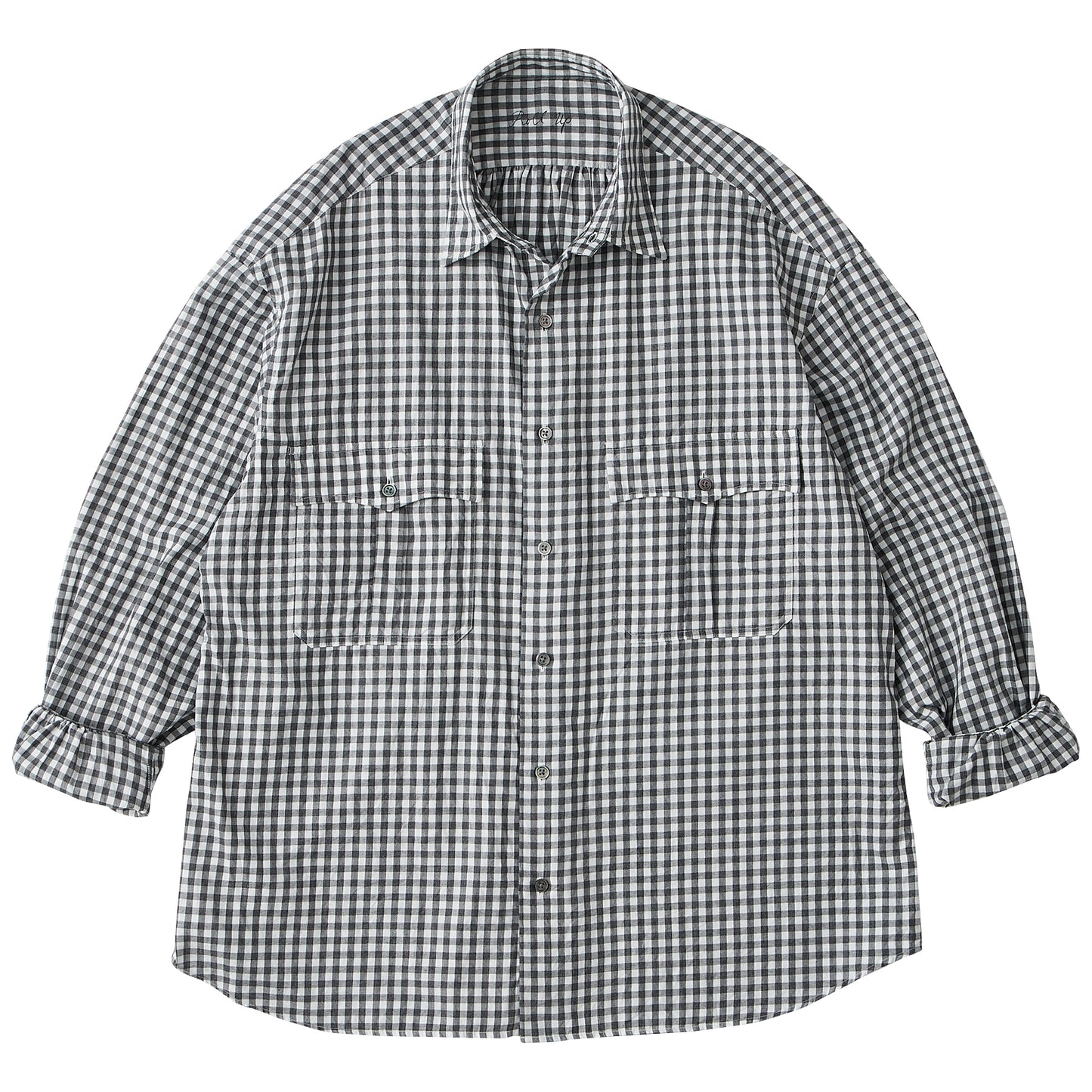 ROLL UP HEATHER GINGHAM CHECK SHIRT (GIZA 120/2)