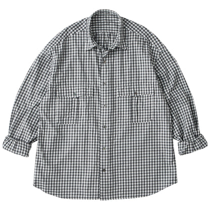 ROLL UP HEATHER GINGHAM CHECK SHIRT (GIZA 120/2)