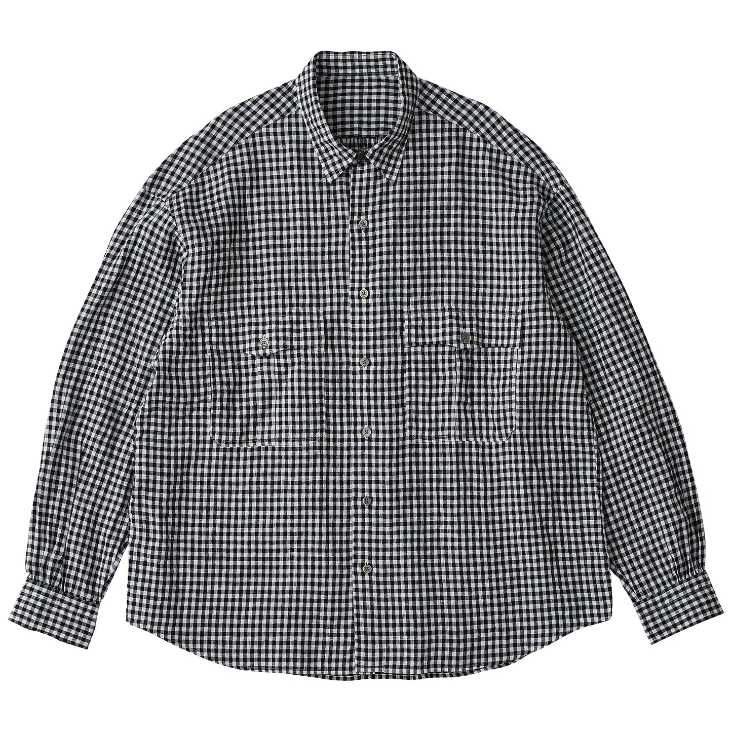 ROLL UP LINEN GINGHAM CHECK SHIRT