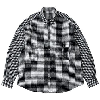 ROLL UP LINEN GINGHAM CHECK SHIRT