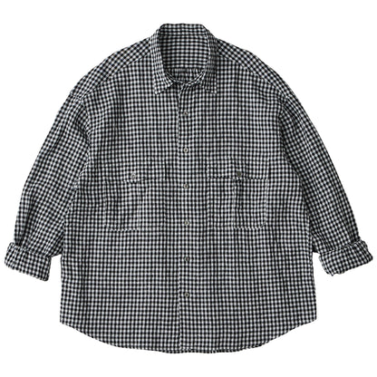 ROLL UP LINEN GINGHAM CHECK SHIRT