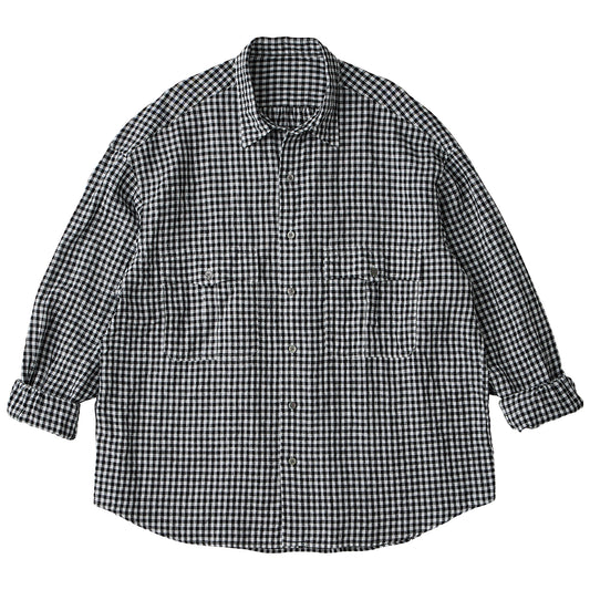 ROLL UP LINEN GINGHAM CHECK SHIRT