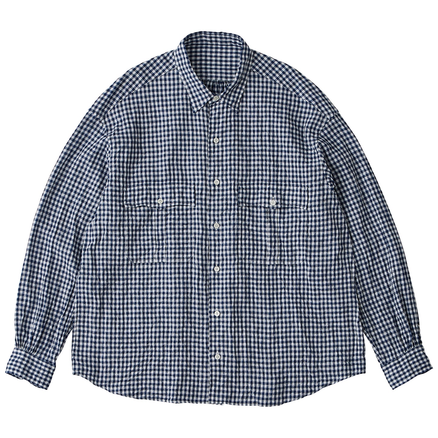 ROLL UP LINEN GINGHAM CHECK SHIRT