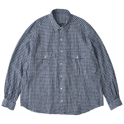 ROLL UP LINEN GINGHAM CHECK SHIRT