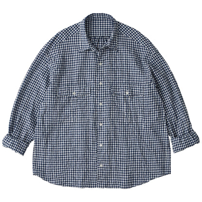 ROLL UP LINEN GINGHAM CHECK SHIRT