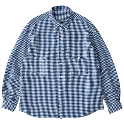 ROLL UP LINEN GINGHAM CHECK SHIRT